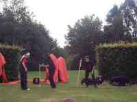 Photo from Monkey show at Ness Gardens, Thursday 3 July 2003, performed by Off the Ground Youth Theatre
