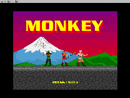 Title screen from John O'Laughlin's Monkey PC game