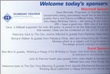 Millwall programme March 22nd 2003 - mention of sponsorship by Fabulous Films for UK Monkey DVDs